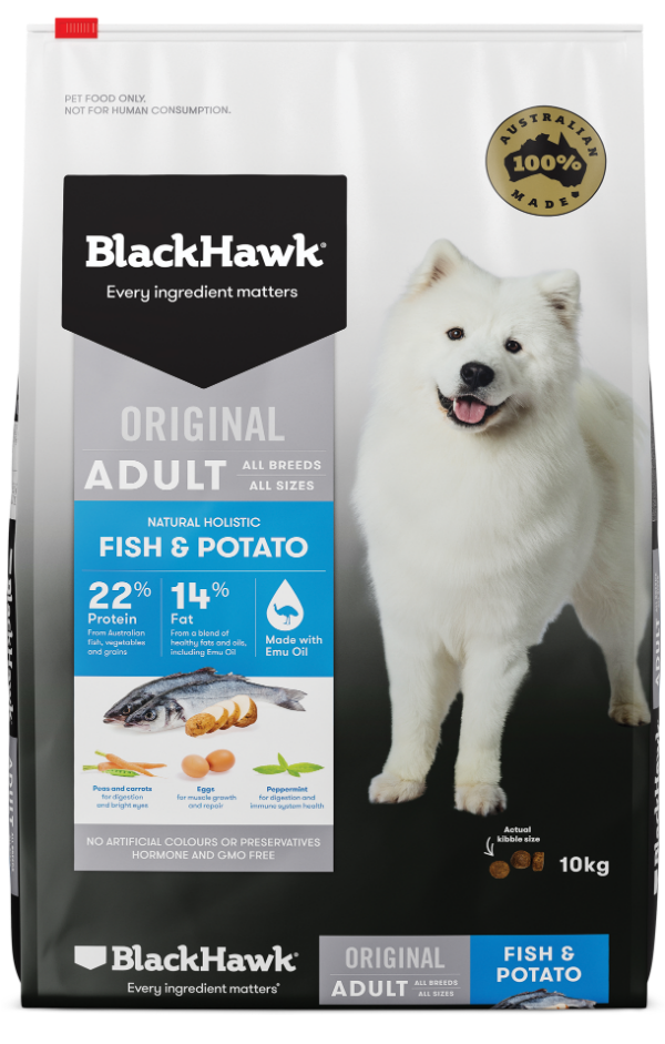 black hawk original adult fish potato