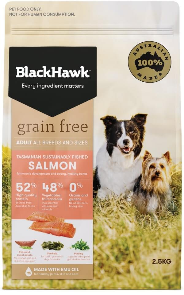 black hawk grain free dog salmon